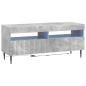 Preview: 3-teiliges LED TV Regal Betongrau Holzwerkstoff