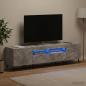 Preview: ARDEBO.de - 3-teiliges LED TV Regal Betongrau Holzwerkstoff