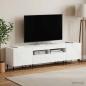 Preview: 3-teiliges LED TV Regal Hochglanz Weiß Holzwerkstoff
