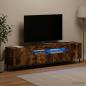 Preview: ARDEBO.de - 3-teiliges LED TV Regal Raucheiche Holzwerkstoff