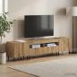Preview: ARDEBO.de - 3-teiliges LED TV Regal Artisan-Eiche Holzwerkstoff