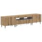 Preview: ARDEBO.de - 3-teiliges LED TV Regal Artisan-Eiche Holzwerkstoff