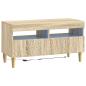 Preview: 3-teiliges LED TV Regal DELFT Sonoma-Eiche Holzwerkstoff