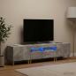 Preview: ARDEBO.de - 3-teiliges LED TV Regal DELFT Betongrau Holzwerkstoff