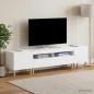 Preview: ARDEBO.de - 3-teiliges LED TV Regal DELFT Hochglanz Weiß Holzwerkstoff