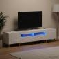 Preview: 3-teiliges LED TV Regal DELFT Hochglanz Weiß Holzwerkstoff