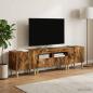 Preview: 3-teiliges LED TV Regal DELFT Raucheiche Holzwerkstoff