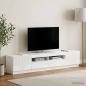 Preview: LED-TV-Schrank HOORN 3 stk. Hochglanz Weiß Holzwerkstoff