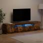 Preview: ARDEBO.de - LED-TV-Schrank HOORN 3 stk. Raucheiche Holzwerkstoff