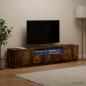 Preview: ARDEBO.de - LED-TV-Schrank HOORN 3 stk. Raucheiche Holzwerkstoff