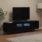 Preview: ARDEBO.de - LED-TV-Schrank BREDA 3 stk. Schwarz Holzwerkstoff