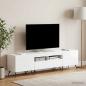 Preview: ARDEBO.de - LED-TV-Schrank BREDA 3 stk. Hochglanz Weiß Holzwerkstoff