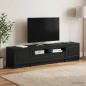 Preview: ARDEBO.de - LED-TV-Schrank UTRECHT 3 stk. Schwarz Holzwerkstoff