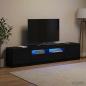 Preview: LED-TV-Schrank UTRECHT 3 stk. Schwarz Holzwerkstoff