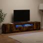 Preview: ARDEBO.de - LED-TV-Schrank UTRECHT 3 stk. Raucheiche Holzwerkstoff