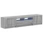 Preview: LED-TV-Schrank UTRECHT 3 stk. Sonoma-Grau Holzwerkstoff