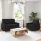 Preview: ARDEBO.de - Sofa Set 2 stk. Schwarz Stoff
