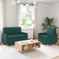 Preview: ARDEBO.de - Sofa Set 2 stk. Dunkelgrün Stoff