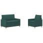 Preview: Sofa Set 2 stk. Dunkelgrün Stoff