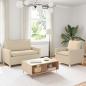 Preview: ARDEBO.de - Sofa Set 2 stk. Creme Stoff