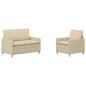 Preview: Sofa Set 2 stk. Creme Stoff