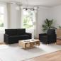 Preview: ARDEBO.de - Sofa Set 2 stk. 3-Sitzer Schwarz Stoff