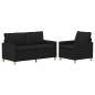 Preview: Sofa Set 2 stk. 3-Sitzer Schwarz Stoff