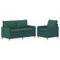 Preview: Sofa Set 2 stk. Dunkelgrün Stoff