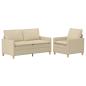 Preview: Sofa Set 2 stk. Creme Stoff