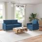Preview: ARDEBO.de - Sofa Set 2 stk. Blau Stoff