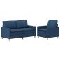 Preview: Sofa Set 2 stk. Blau Stoff