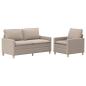 Preview: Sofa Set 2 stk. Hellgrau Stoff