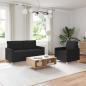 Preview: ARDEBO.de - Sofa Set 2 stk. Schwarz Stoff