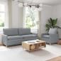 Preview: ARDEBO.de - Sofa Set 2 stk. Hellgrau Stoff