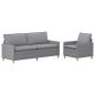 Preview: Sofa Set 2 stk. Hellgrau Stoff