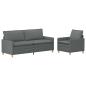 Preview: Sofa Set 2 stk. Dunkelgrau Stoff