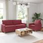 Preview: ARDEBO.de - Sofa Set 2 stk. Weinrot Stoff