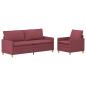 Preview: Sofa Set 2 stk. Weinrot Stoff