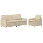 Preview: Sofa Set 2 stk. Creme Stoff