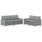 Preview: Sofa Set 2 stk. Hellgrau Stoff
