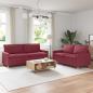 Preview: ARDEBO.de - Sofa Set 2 stk. Weinrot Stoff