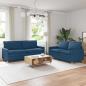 Preview: ARDEBO.de - Sofa Set 2 stk. Blau Stoff