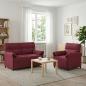 Preview: ARDEBO.de - Sofa Set 2 stk. Weinrot Stoff