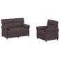 Preview: Sofa Set 2 stk. Dunkelbraun Stoff