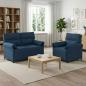 Preview: ARDEBO.de - Sofa Set 2 stk. Blau Stoff