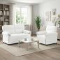 Preview: ARDEBO.de - Sofa Set 2 stk. Weiß Stoff