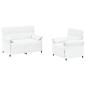 Preview: Sofa Set 2 stk. Weiß Stoff