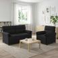 Preview: ARDEBO.de - Sofa Set 2 stk. Schwarz Stoff