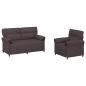 Preview: Sofa Set 2 stk. Dunkelbraun Stoff