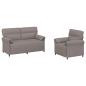 Preview: Sofa Set 2 stk. Taupe Stoff